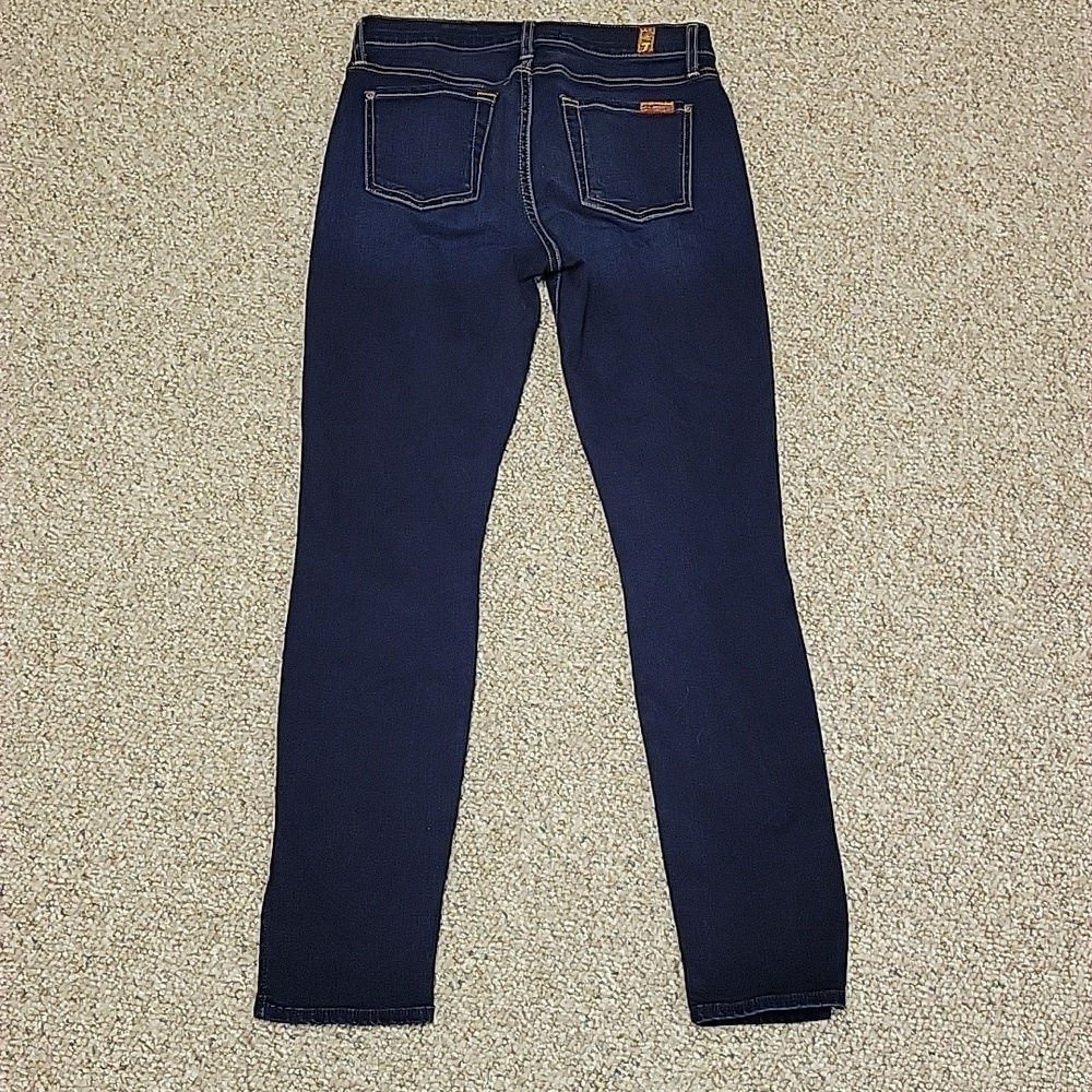 7 For All Mankind Dark Blue Ankle Skinny B (Air) Jeans, Women's 26 - Picture 5 of 9